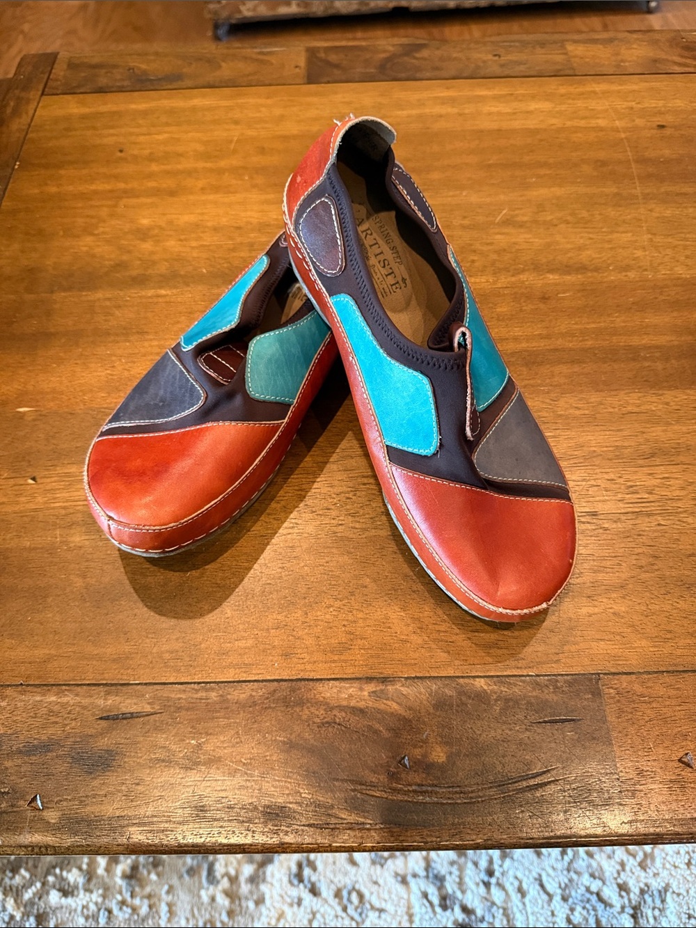 l’Artiste Artisan Multicolor Leather Patchwork Flats -